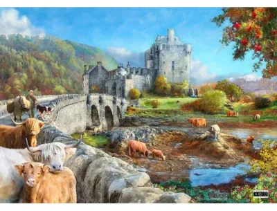 Produktbild von House of Puzzles House of Puzzles Puzzle Highland Morning 1000 Teile Karton Erwachsene