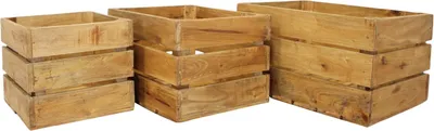 Immagine prodotto di Milani Home - set 3 cassette in legno mogano 50 x 36 x 28 cm, legno naturale