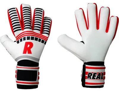Produktbild von Real Power Torwarthandschuhe - Weiß / Schwarz / Rot  | Größe: 11