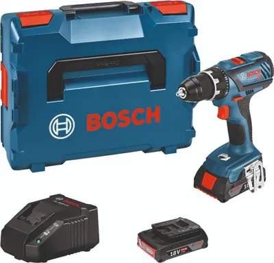 Produktbild von Bosch GSR 18V-28 Professional, Elektrischer Schraubendreher, Pistolengriff, Schwarz, Blau, Aufhängerhaken, 1900 RPM, 500 RPM