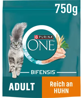 Produktbild von PURINA ONE BIFENSIS Adult, Katzenfutter trocken, reich an Huhn, 6 x 750g