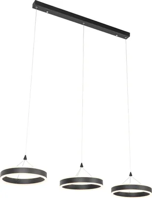 Produktbild von Hängelampe Schwarz Länglich inkl LED 3 Stufig dimmbar 3 Licht Lyani