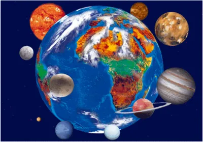 Immagine prodotto di Cartolina con effetto 3D: «La Terra e i pianeti»