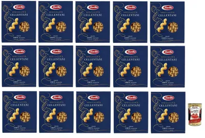 Produktbild von 15x Barilla Specialità Cellentani Pasta di Semola di Grano Duro Nudeln aus Hartweizengrieß 500g Packung + Italian Gourmet Polpa di Pomodoro 400g Dose