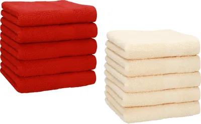 Zdjęcie produktu dla Betz, 10 sztuk ściereczek do mycia naczyń, 30 x 30 cm, PREMIUM, 100% bawełna  Kolor: czerwony i beżowy
