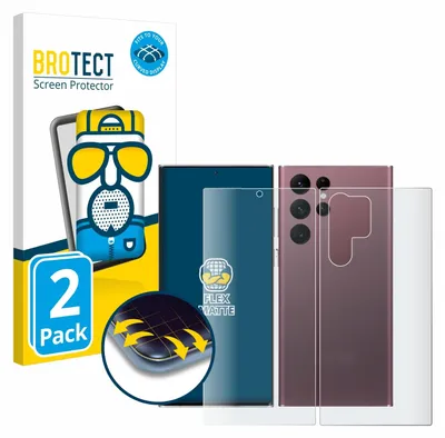 Produktbild von 2x BROTECT Fullscreen Schutzfolie für Samsung Galaxy S22 Ultra 5G (Display+Rückseite) Displayschutz Folie Fullcover Matt Entspiegelungsfolie