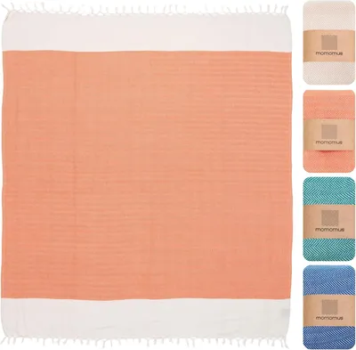 Obrázok produktu pre Plážová osuška Fouta 90 x 170 cm, 100% bavlna, lososová, pre pláž