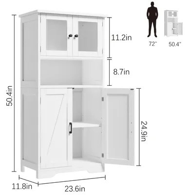 Image de Armoire de salle de bain - Meuble de salle de bain - Armoire de rangement - Armoire colonne - Meuble sous vasque - Style rustique