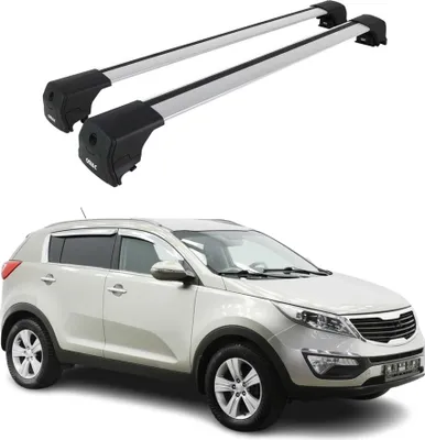 Image de Barres De Toit Transversales pour Kia Sportage SL 2010-2015 Alu Gris ABE
