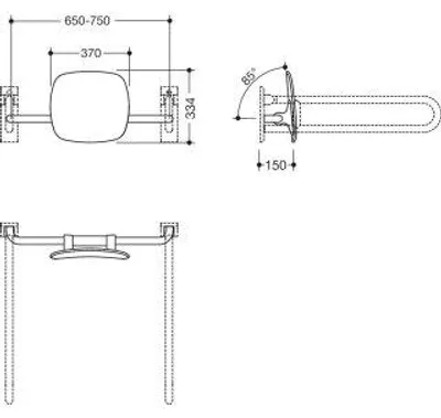 Produktbild von HEWI 801.51.9063 97 Rückenstütze Fb 90, WA 150mm