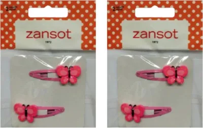 Imagen del producto de Zansot, pinzas para el pelo para niñas, color rosa, 2 unidades