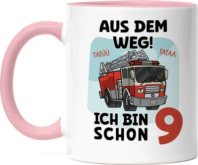 Produktbild von Aus Dem Weg Ich Bin Schon 9 Tasse Rosa Happy Birthday 9. Geburtstag Alles Gute Herzlichen Glückwunsch Geschenke