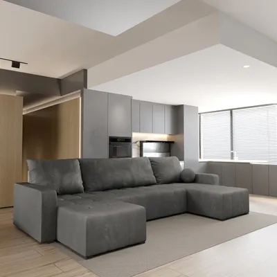 Produktbild von Masseno Ecksofa TOLARI mit Schlaffunktion U-Form, Sofa mit Bettkasten, Wohnzimmersofa, Couch, Soffa, Bettsofa, Couchgarnitur- Grau, KRONOS 15