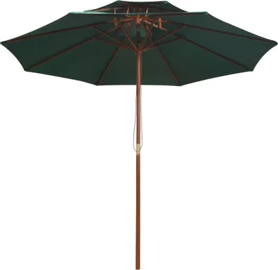 Obrázek produktu pro vidaXL Slunečník s ventilací 270x270 cm dřevěná tyč zelená