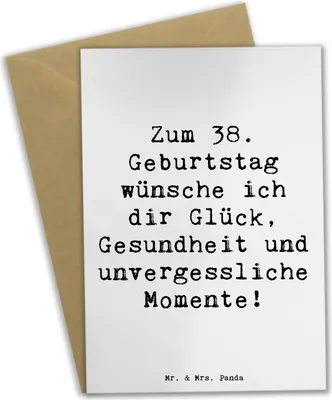 Produktbild von Mr. & Mrs. Panda jubiläumskarte Spruch 38. Geburtstag - Weiß - Geschenk, valentinstagskarte, Liebe, hochzeitskarten, weihnachtskarten, Erinnerungen, einladungskarten