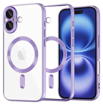 Obrázek produktu pro Techsuit zadní kryt Crystal s MagSafe pro Apple iPhone 16 - průhledný/světle fialový