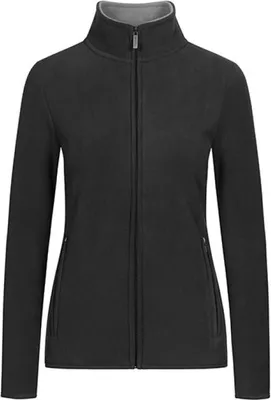 Produktbild von Doppel Fleece Zip Jacke Damen, Charcoal-Grau, M