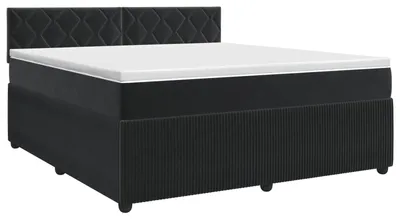 Produktbild von vidaXL Boxspringbett mit Matratze Schwarz 140 x 200 cm Samt