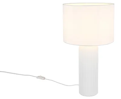 Obrázok produktu pre Stolová lampa, biela, keramika, textil, V 51 cm