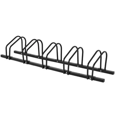 Produktbild von COSTWAY Stojan na bicykle Podlahový stojan so 4/5/6 parkovacími miestami pre bicykle, viacero oceľových stojanov do garáže a záhrady (pre 5 bicyklov, čierny)