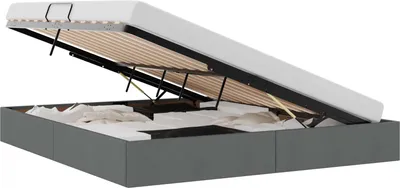 Immagine prodotto di Letto contenitore vidaXL, colore grigio scuro, 180 x 200 cm, rivestito in tessuto