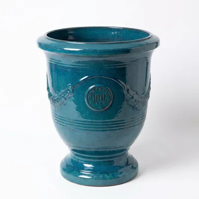 Obrázok produktu pre Provencelia RICHELIEU veľký vonkajší kvetináč, keramický, mrazuvzdorný, Tropická lagúna, Ø46 x V56 cm, 36 l