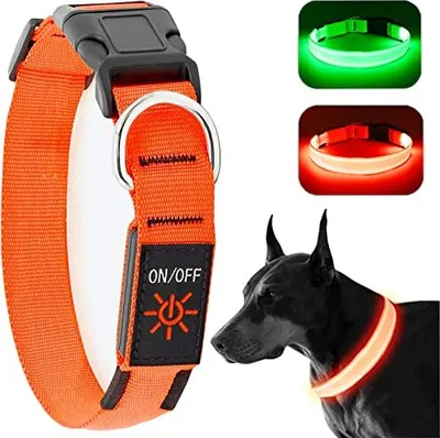 Produktbild von Leuchthalsband Hund Wiederaufladbare USB LED Hundehalsband Wasserdichtes Leuchtendes Hunde Halsband Einstellbare Super Helle für Mittlere Große