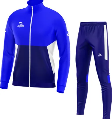 Produktbild von alpas Trainingsanzug Calcio blau/marine Gr. L Sportanzug Jogginganzug Freizeitanzug