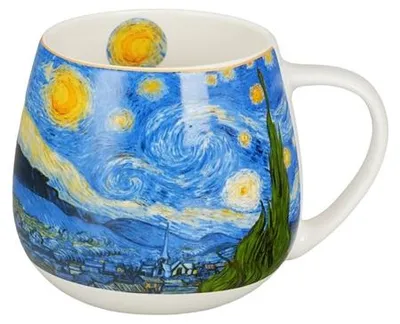 Produktbild von Becher, Kaffeebecher, Porzellan, als Geschenk, Art Gallery - Starry Night V. Gogh 430 ml