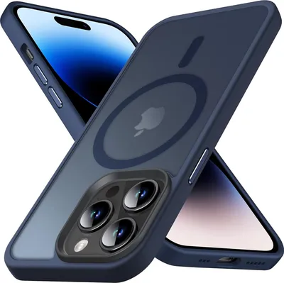 Obrázok produktu pre Puzdro pre Apple iPhone 14 Pro Max Námornícka modrá Polopriehľadná zadná strana + Magsafe