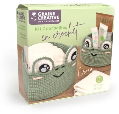 Obrázok produktu pre Graine Kreatívna sada háčkovaných košíkov háčkované žaby DIY sada