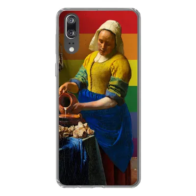 Produktbild von MuchoWow® Handyhülle Schutzhülle Hülle für Huawei P20 Milchmädchen - Stolz - Vermeer Silikon Softcase Handy Hülle - Hardcover