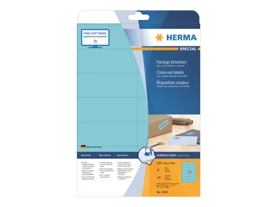 Immagine prodotto di Etichette A4 blu 105x42,3 mm carta opaca 280 pz.