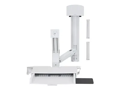 Immagine prodotto di Ergotron - Kit di montaggio (supporto per CPU, vassoio per tastiera, supporto per monitor) - per display LCD/apparecchiature PC - piccolo supporto per CPU - alluminio, plastica di alta qualità - bianco - dimensioni dello schermo: fino a 61 cm (fino a 24 pollici)