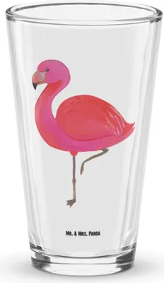 Produktbild von Mr. & Mrs. Panda Longdrinkglas Flamingo Classic - Transparent - Geschenk, Prächtig, Ich, Selbstliebe, Trinkglas, Wasserglas, Bierglas, Stolz, Cocktailglas, Freundinnen
