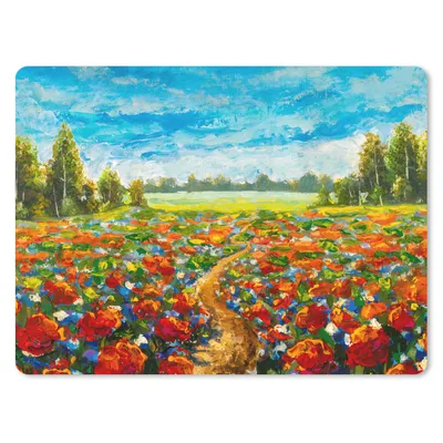 Produktbild von MuchoWow® Mauspad Mousepad Malerei - Ölfarbe - Blumen - Natur 40x30 cm - Mousepads - Maus Mat - Pad - Mausunterlage - Anti Rutsch