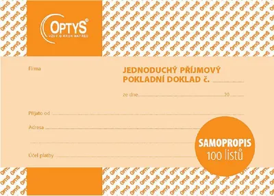 Image de Formulaire Cash Receipt Optys, A6, autocopiant, 100 feuilles