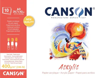 Obrázok produktu pre CANSON C31067P003 Kresliaci papier CANSON "Akryl", 297 x 420 mm, 400 g/m²