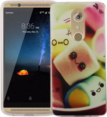Produktbild von Handy Hülle für ZTE Axon 7 Cover Case Schutz Tasche Motiv Slim Silikon TPU Schriftzug Marshmallows