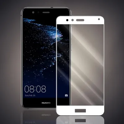 Two smartphones are shown, one with a dark screen displaying a starry night scene and the other with a white screen protector.