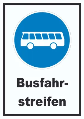 Produktbild von Schild Busfahrstreifen A5 (148x210mm)