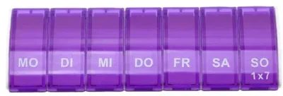 Produktbild von Jumada's - Medikamentenbox - Pillendose - Woche - 7 Fächer - Lila - 7 Tage - 1 WOCHE - 7 große Fächer - Wochen-Pillendose