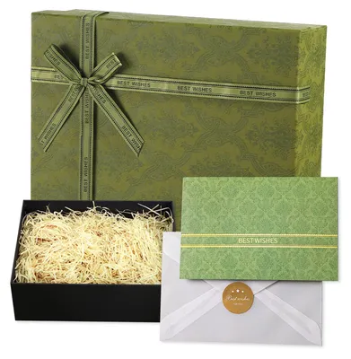 Obrázek produktu pro Velká zelená dárková sada s víkem, 33 x 25 x 10 cm pro různé příležitosti