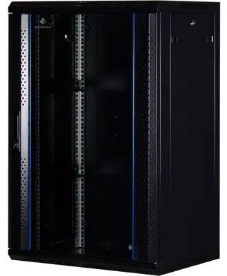 Produktbild von Rockstable 18 HE 19" Wandschrank mit Glastür, Wandmontiertes Regal, 18U, 60 kg, Sperrschloss, Schwarz