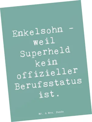 Produktbild von Mr. & Mrs. Panda Postkarte Spruch Enkelsohn Held - Meeresbrise - Geschenk, Lächeln, herzerwärmende Sprüche, Großeltern, Ansichtskarten, Familie, Ansichtskarte, Verwandte