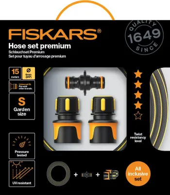 Image de Fiskars Premium Watering Hose Set 3/8", 15 m avec raccords FISKARS 1027101