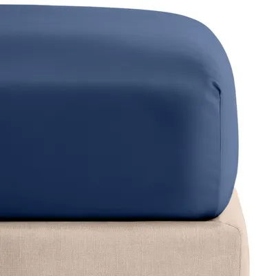 Produktbild von Spannbettlaken 100% Baumwolle 200x220 +30 cm, Marineblau für Matratze