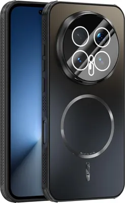 Produktbild von Matte PC TPU Hülle für Honor Magic8 Pro Magnetische Handyhülle mit Linsenabdeckung und Wärmeableitung Stoßstange Schwarz