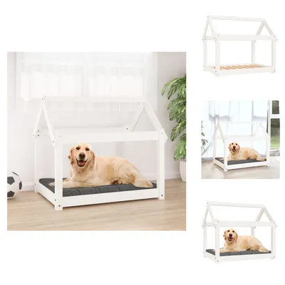 Produktbild von vidaXL Hundebett Weiß 81x60x70 cm Massivholz Kiefer -  Hundebetten