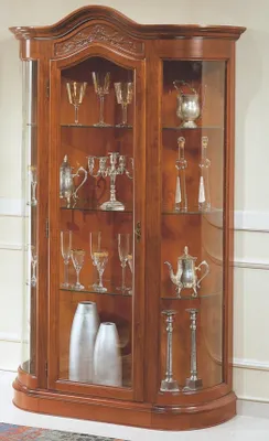 Produktbild von Anrichte Schrank Glasschrank Holz Schränke Italienische Möbel Vitrine Vitrinen